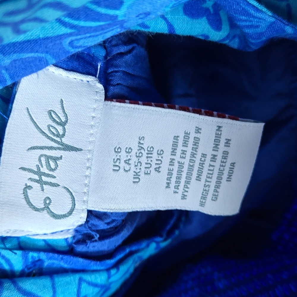 Etta Vee Blue Floral Kids Dress with Matching Headband Open Back Bow Size 6 NWOT - Picture 5 of 10